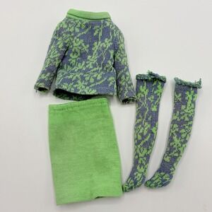 Vintage Barbie Cousin Francie Outfit #1250 Gad About Shirt Top Skirt Stockings